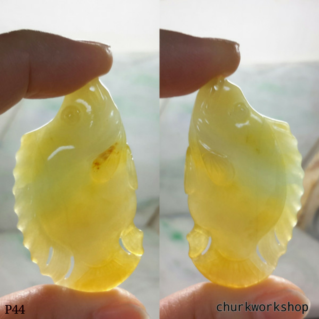 Red jade fish pendant