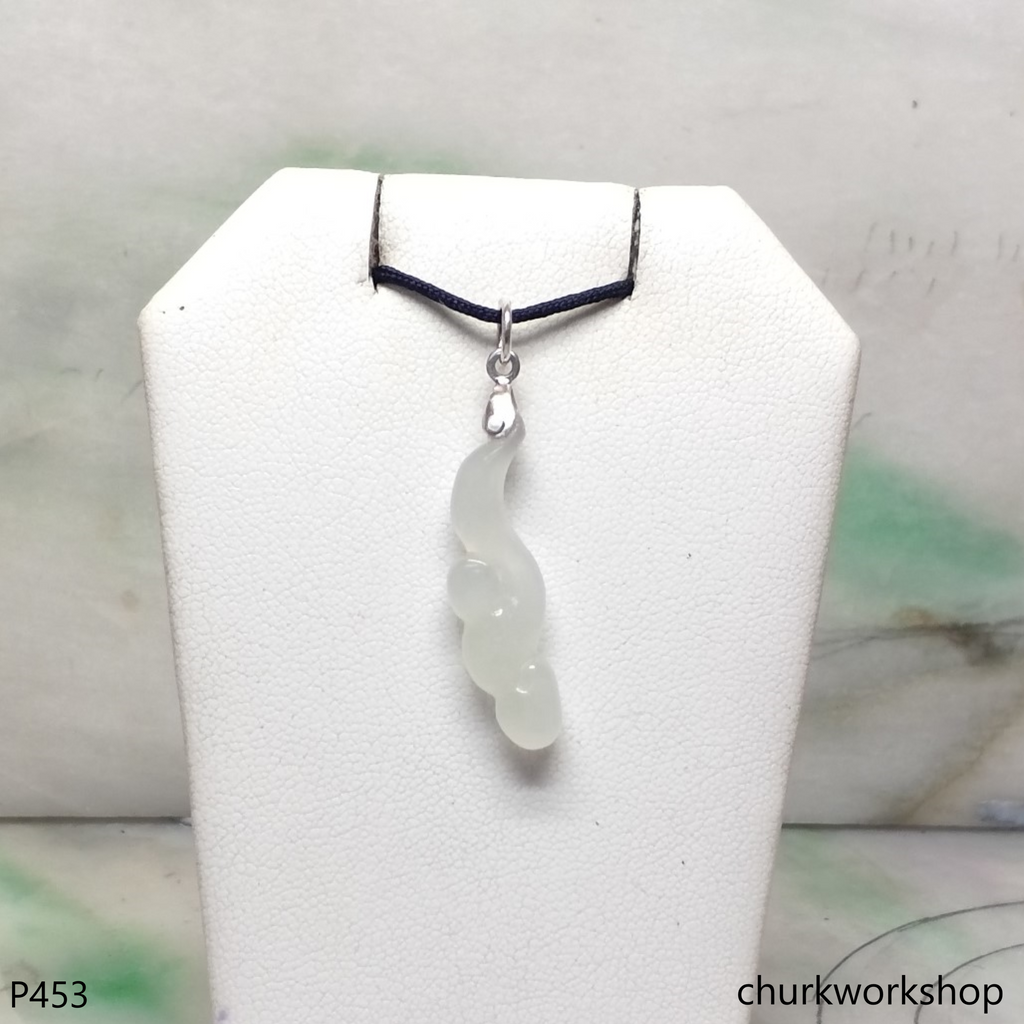 Icy white jade Ruyi pendant