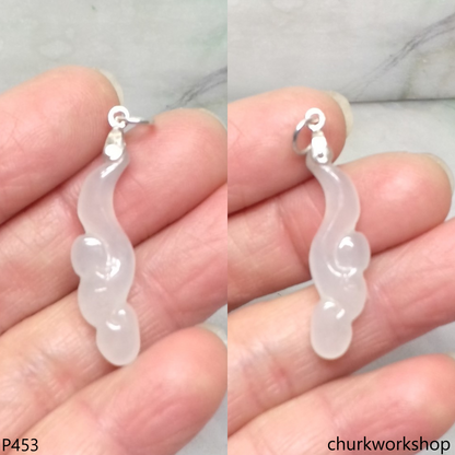 Icy white jade Ruyi pendant