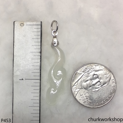 Icy white jade Ruyi pendant