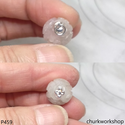 Lavender carved jade bead pendant