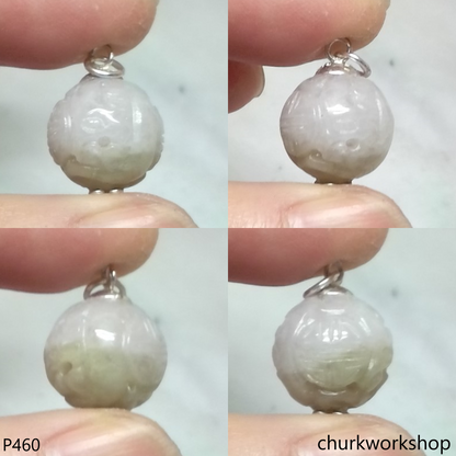 Lavender carved jade bead pendant