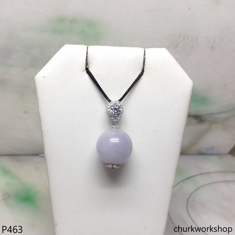Lavender jade bead pendant