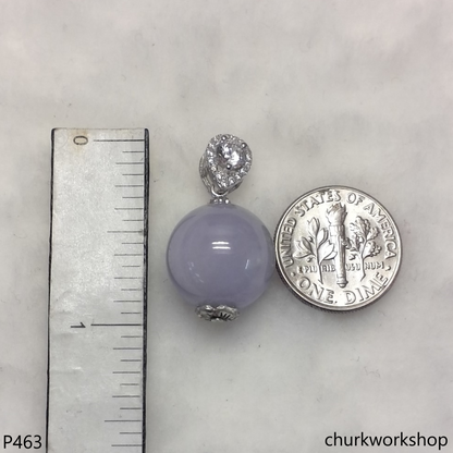 Lavender jade bead pendant