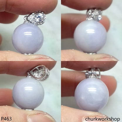 Lavender jade bead pendant