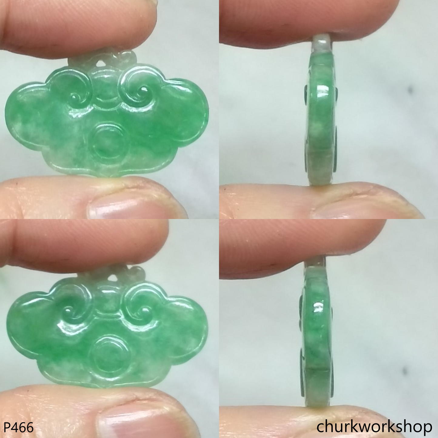Green jade Ruyi pendant