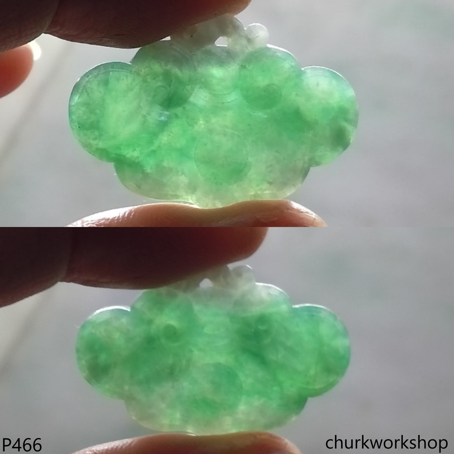 Green jade Ruyi pendant