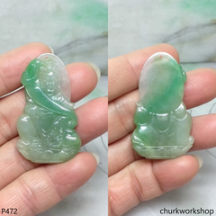 Bluish green lady Buddha pendant