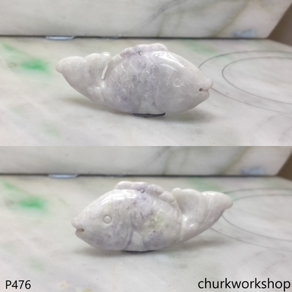 Lavender jade fish pendant