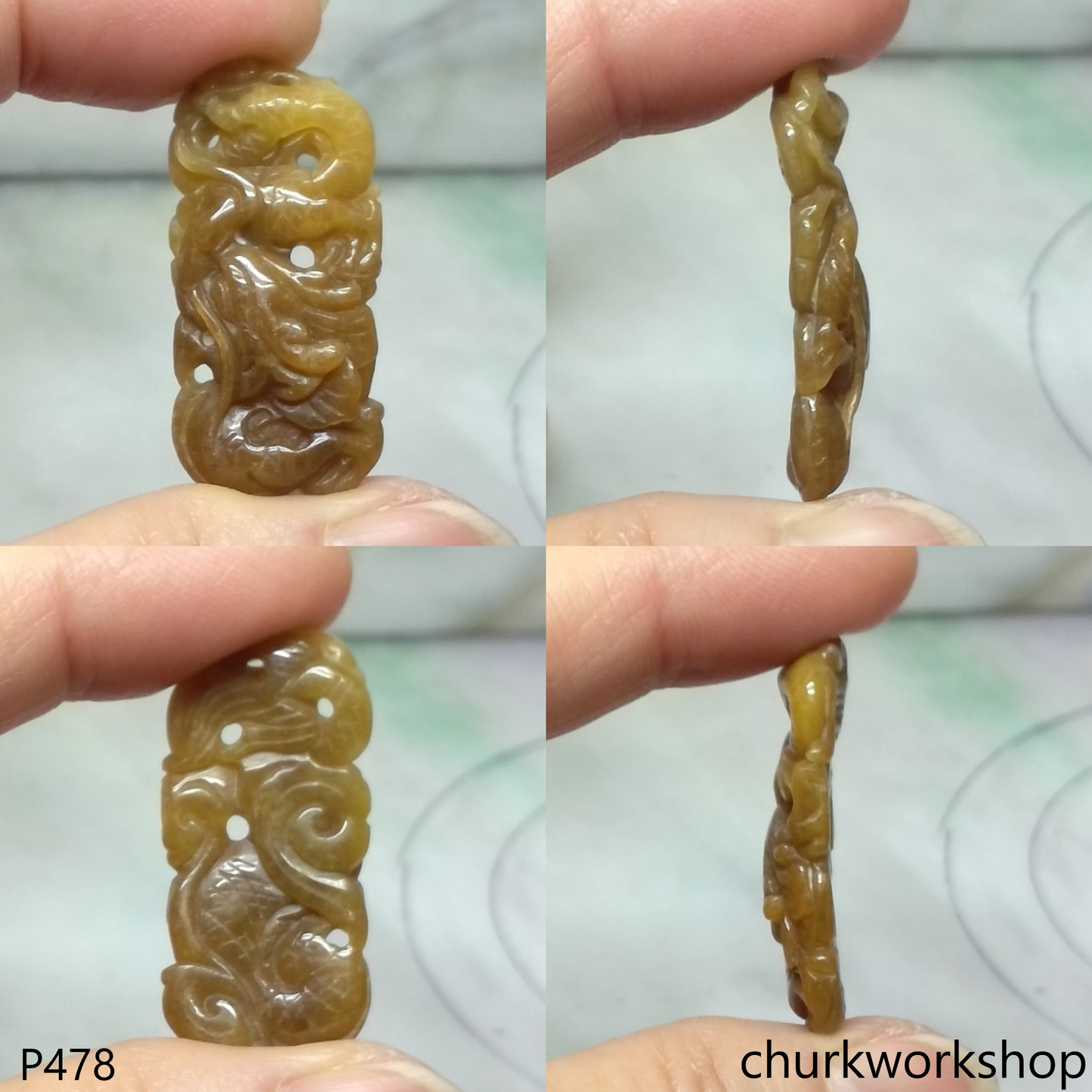 Red jade dragon pendant