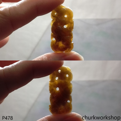 Red jade dragon pendant