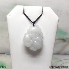 White jade monkey pendant
