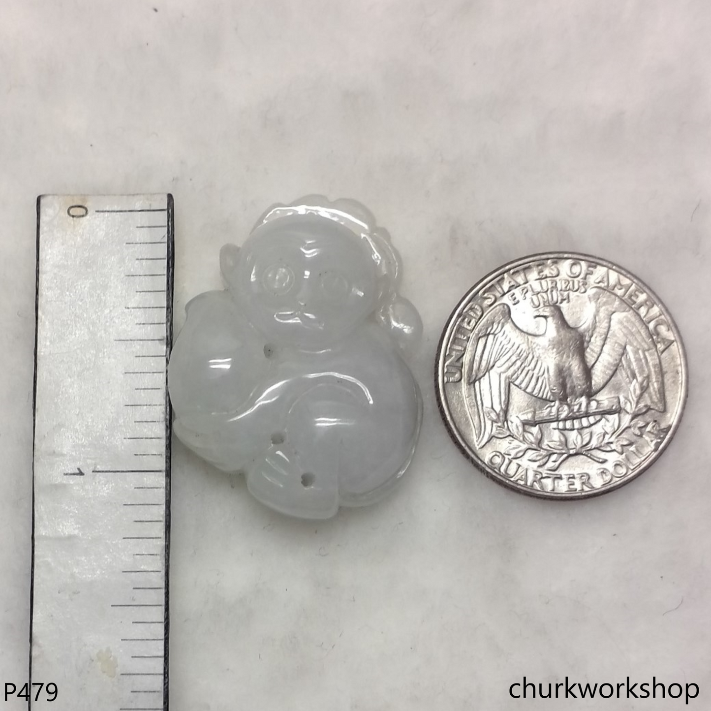 White jade monkey pendant