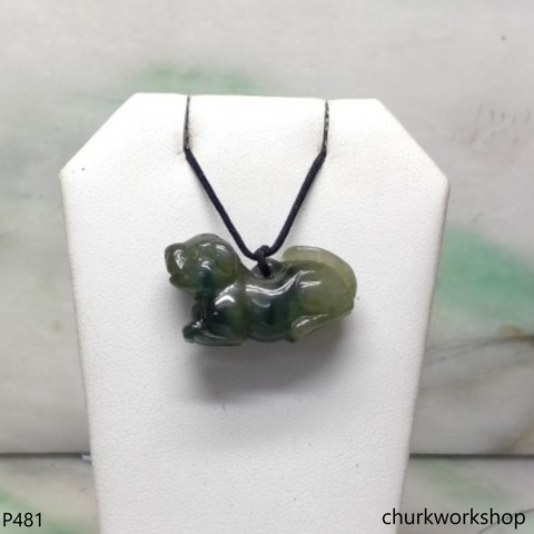 Jade dog pendant