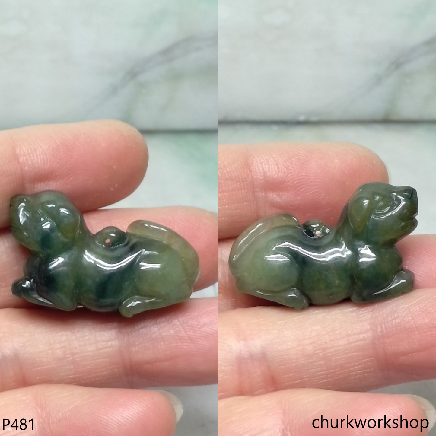 Jade dog pendant