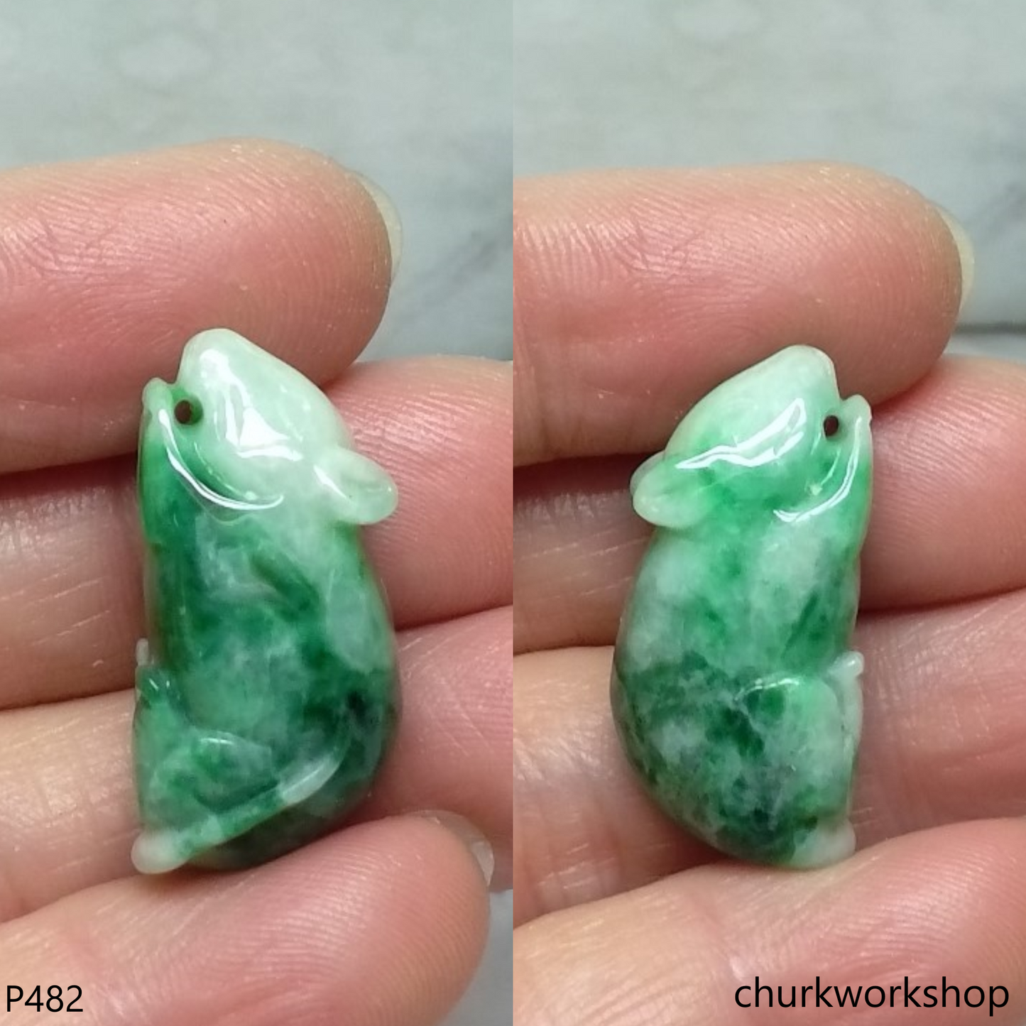 Jade mouse pendant