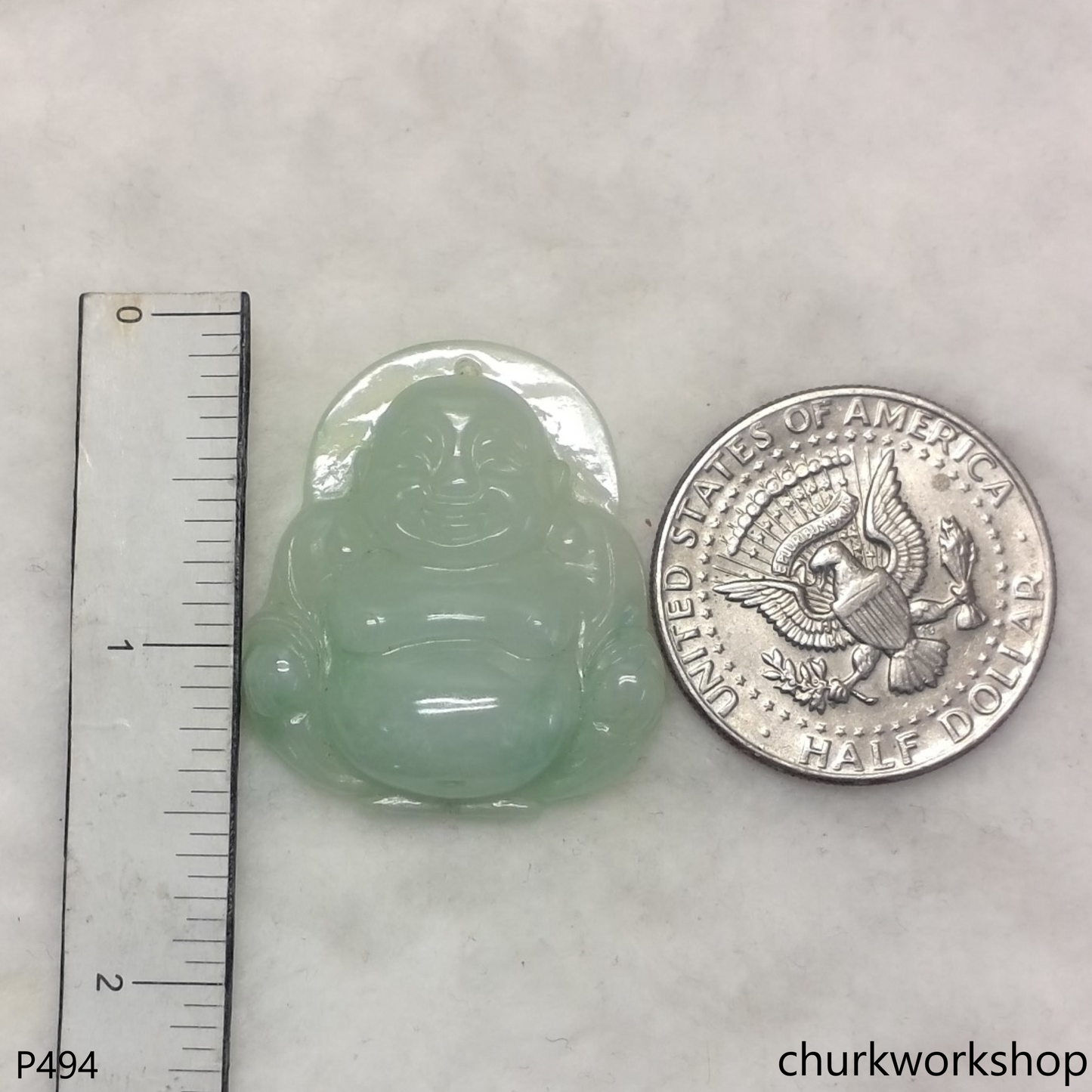 Jade happy Buddha pendant