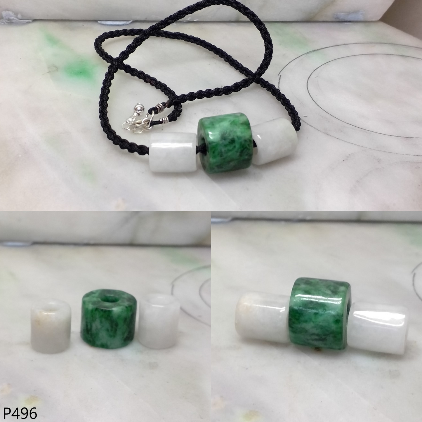 Jade tubes necklace