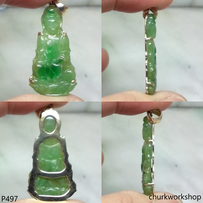 Oily green lady Buddha pendant