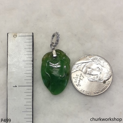 Oily jade peach pendant