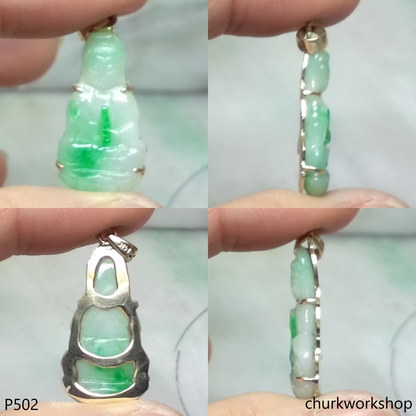 Reseved for Tami     14K white gold lady jade Buddha