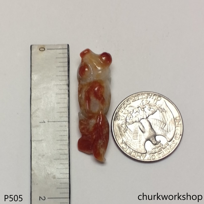 Red jade gold fish pendant