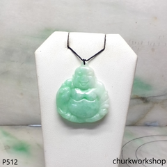 Light green jade happy Buddha pendant