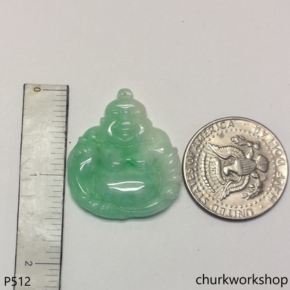 Light green jade happy Buddha pendant