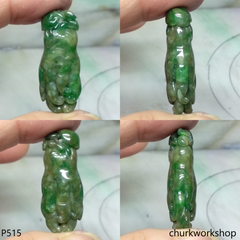 Bluish green jade Buddha hand pendant