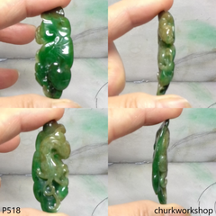 Bluish green jade Ruyi pendant (如意)