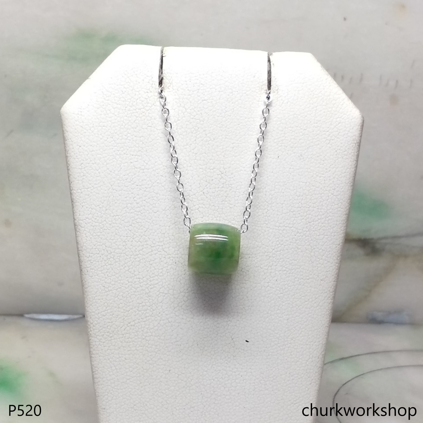 Small jade tubes necklace
