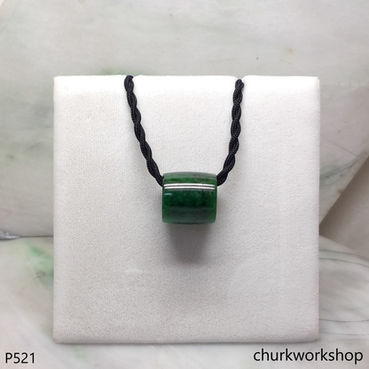 Dark green jade tubes necklace