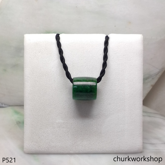 Dark green jade tubes necklace