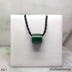Dark green jade tubes necklace