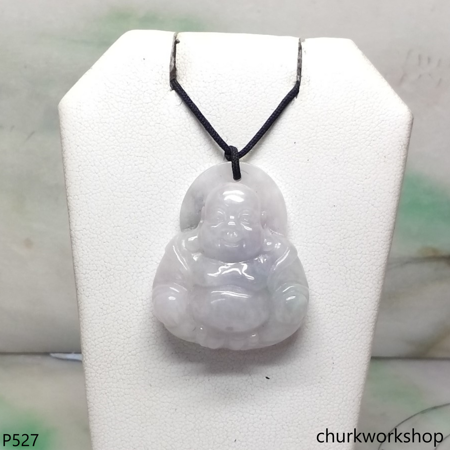 Pale lavender jade happy Buddha