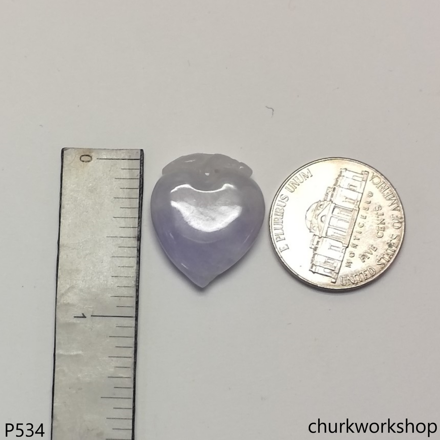 Small lavender jade peach pendant