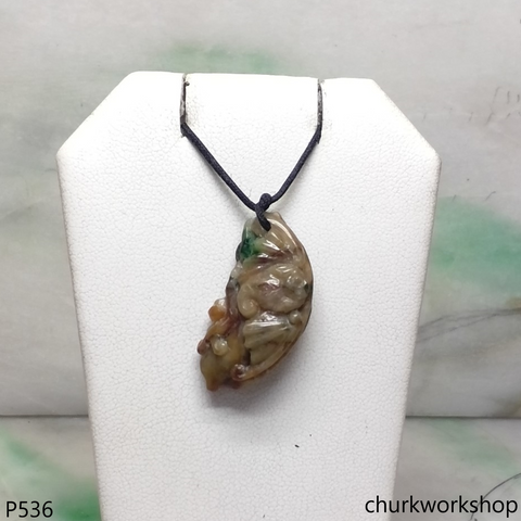 Multi-color jade pendant