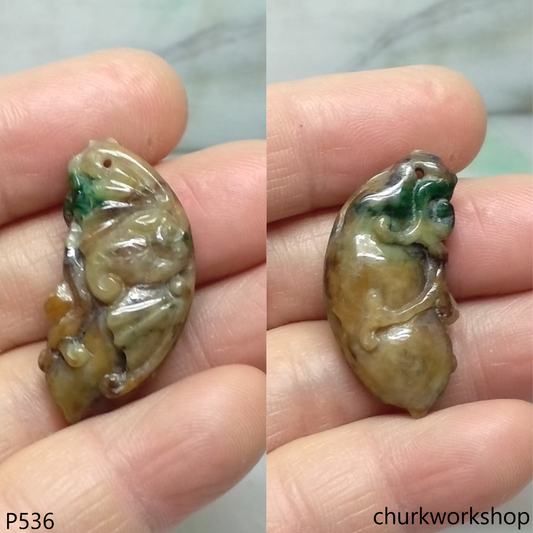 Multi-color jade pendant