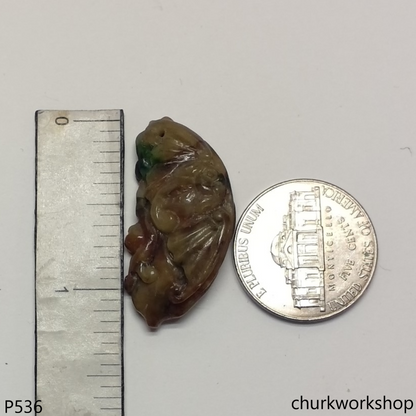 Multi-color jade pendant