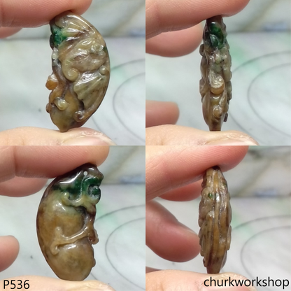 Multi-color jade pendant