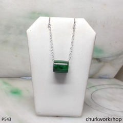 Reserved for TongLing      Dark green jade tubes necklace