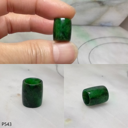 Reserved for TongLing      Dark green jade tubes necklace