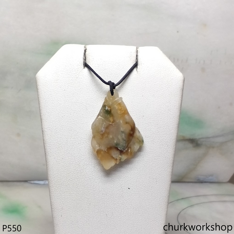 Multi-color jade fish pendant