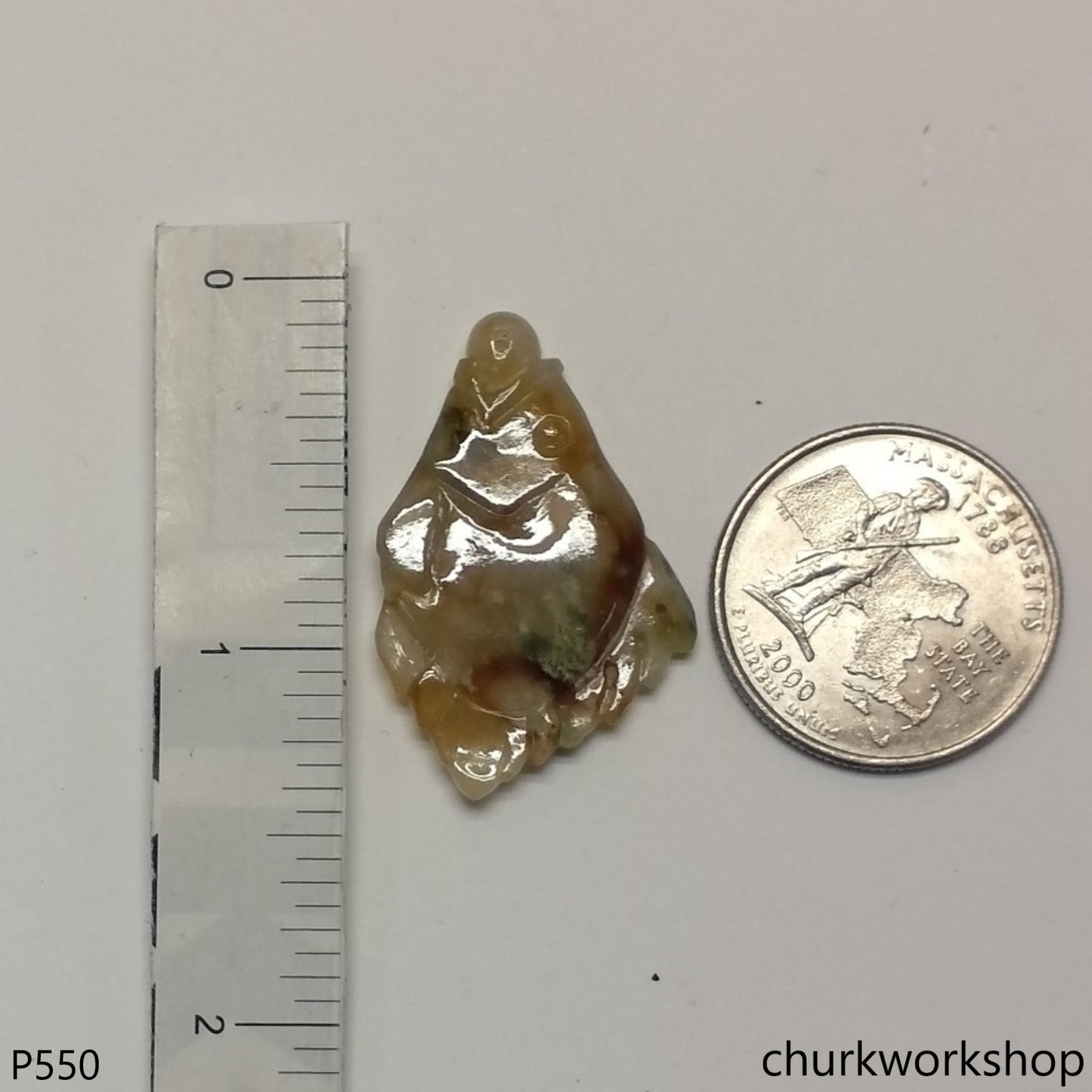 Multi-color jade fish pendant