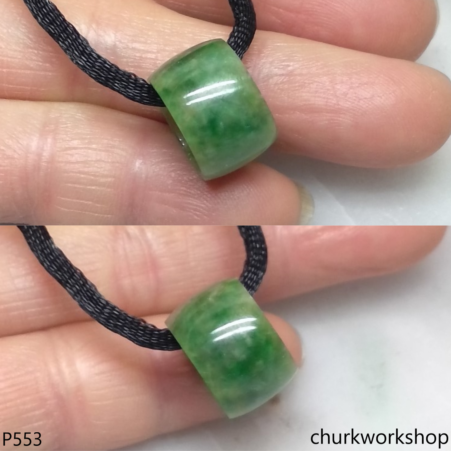 Small jade tubes necklace