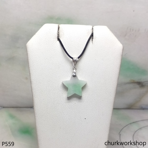 Small pale green jade star pendant