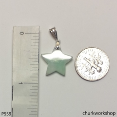 Small pale green jade star pendant