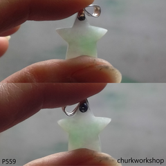 Small pale green jade star pendant