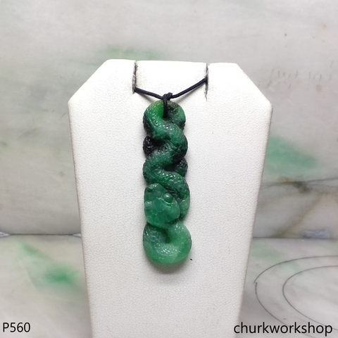 Green jade snake pendant.