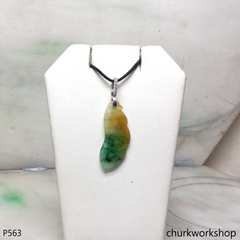 Small multi-color jade pea pendant